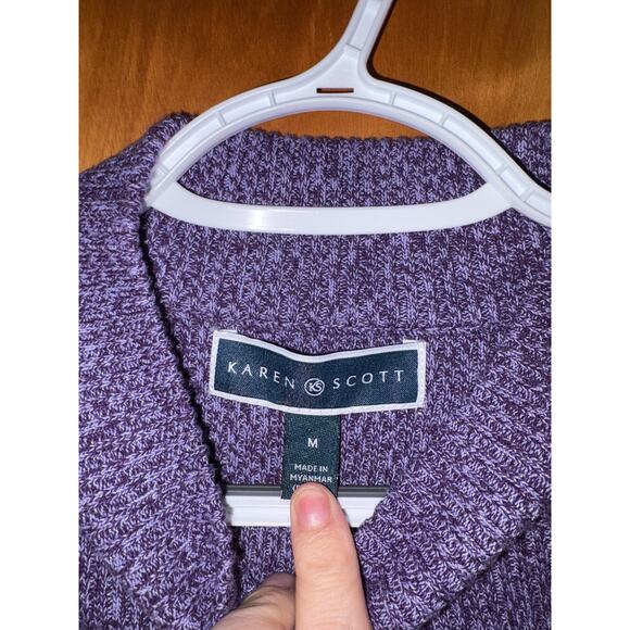 Karen Scott Mock Neck Sweater Md - Picture 3 of 3
